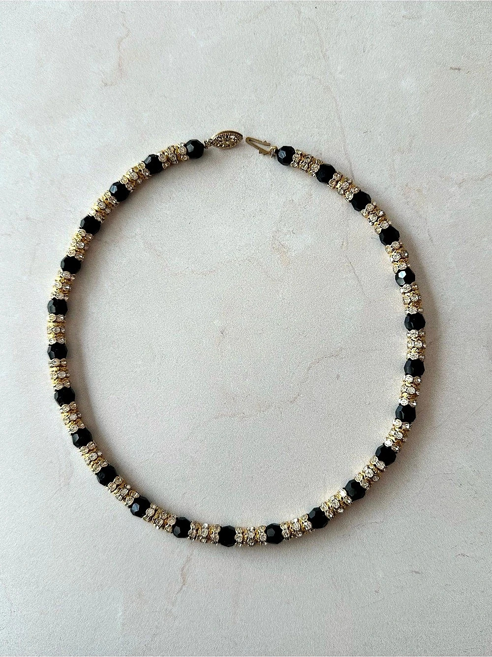 Black & Gold Beaded Necklace Like New